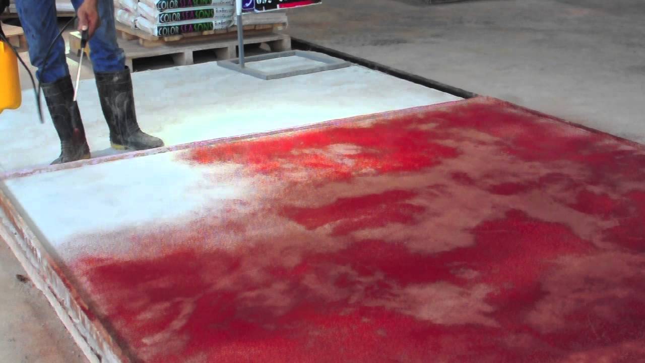 การทำสีพื้น เปลี่ยนสีพื้นปูน สีกรดย้อมคอนกรีต