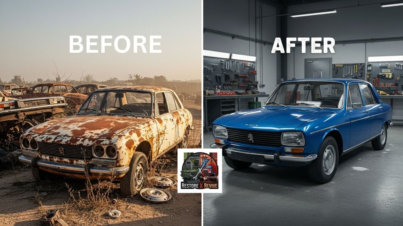 ASMR Car Restoration  1975 Peugeot 504 (African Classic Reborn)