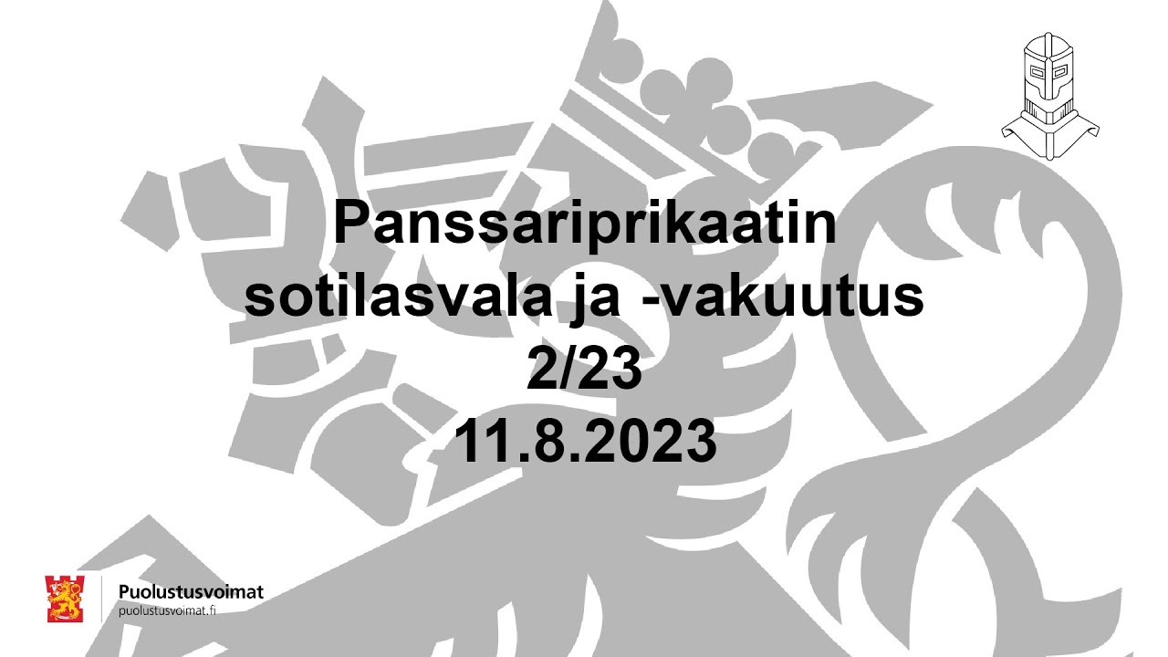 Panssariprikaatin sotilasvala ja -vakuutus 2/23