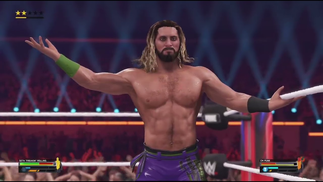 Seth “Freakin” Rollins vs CM Punk - Last Man Standing Match for WWE World Heavyweight Championship 