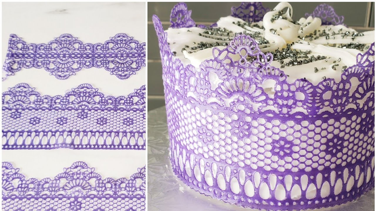 Décoration de gâteau dentelles alimentaires