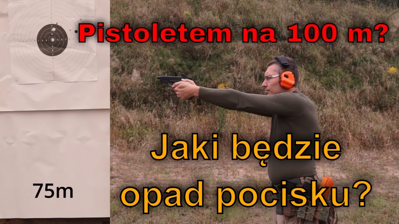 271 Pistolet 9x19 - opad pocisku 10 - 100 m
