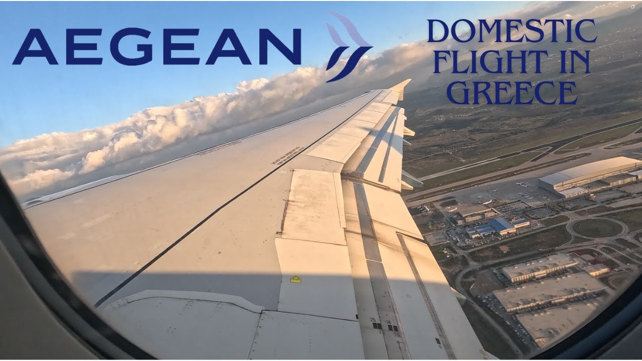 DOMESTIC FLIGHT IN GREECE Aegean Airlines Airbus A321 Take off from Athens (A3318)