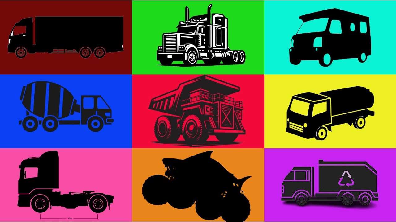 Truck: Cargo Truck, Trail Truck, Garbage Truck, Tank Truck, Dump Truck, Megalodon Monster Truck