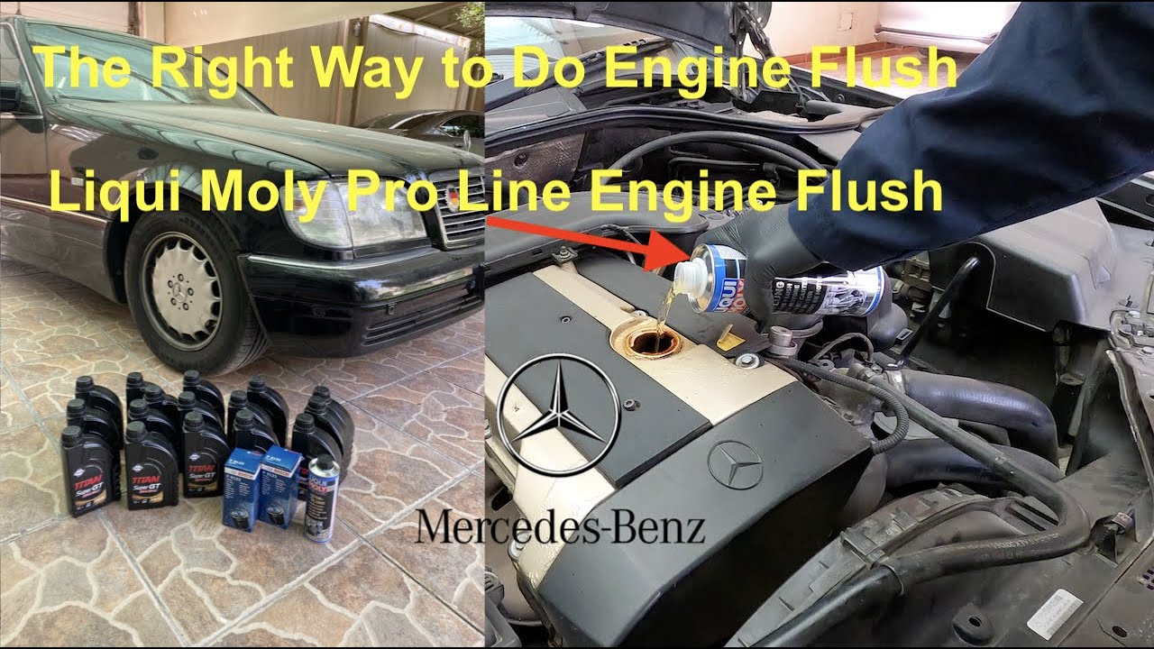 Engine Flush and Oil Change, How to do it the right way?LiquiMoly ProLine Engine Flush MercedesW140