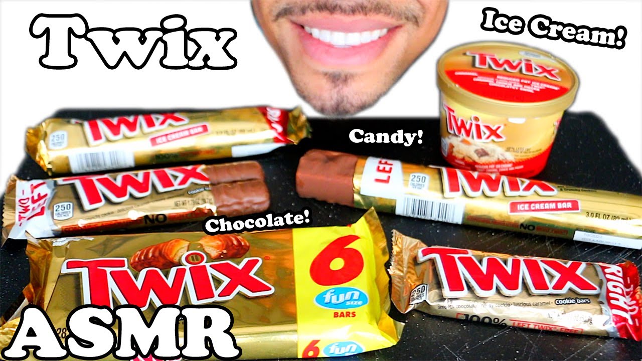 TWIX ICE CREAM CHOCOLATE CANDY BAR LEFT RIGHT TWIX ASMR MUKBANG NO TALKING JERRY *COMMERCIAL*