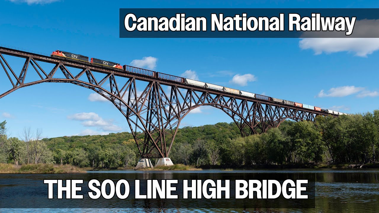 The Soo Line High Bridge on the St. Croix River - Canadian National EMD SD60's