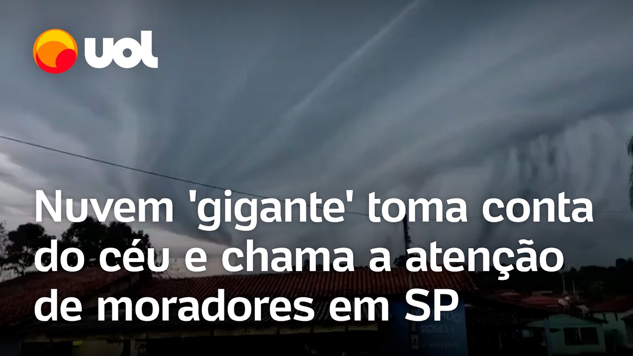 Nuvem em formato de tornado cobre o céu e assusta moradores do interior de São Paulo; veja vídeo