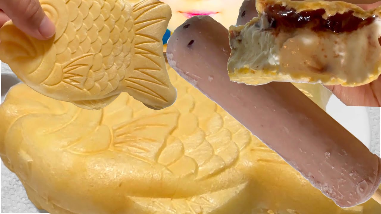 ASMR Eating Black bean ice cream and red bean fish-shaped ice cream mukbang [ Jennie asmr ]