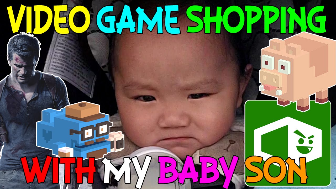 Video Game Shopping with My Baby Son [Uncharted & 1Up Box Giveaway]