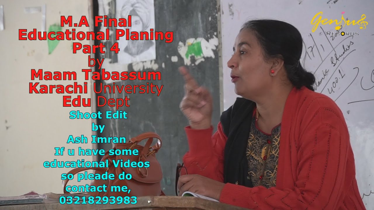 M.A Final ||Part 4 ||  Educational Planning by Maam Tabassum