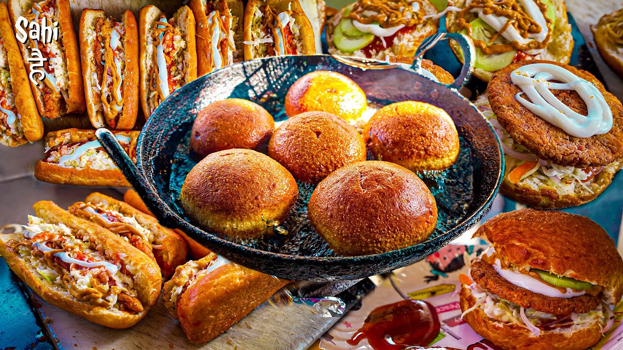 Sidhu Jammu Wala ka Desi Street Food | Street Food India | Bun Fried Burger