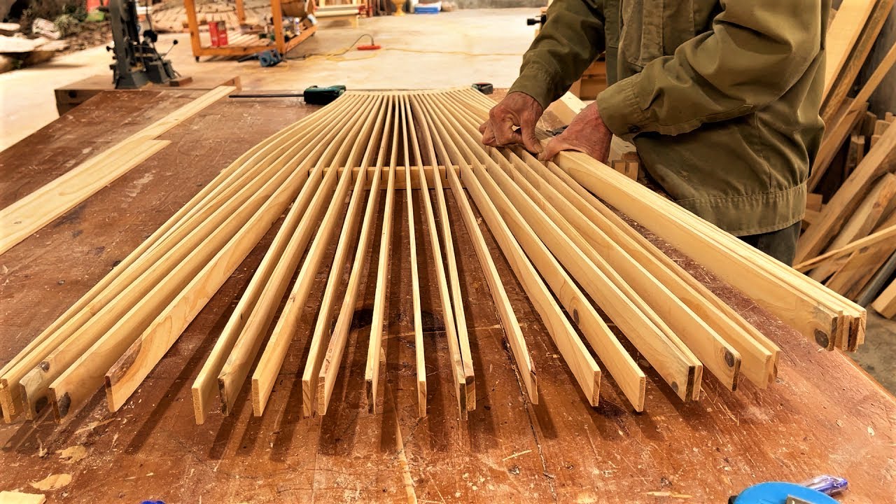 Woodworking Crafts Building Curved Coffee Table || Cutting & Bending Wood To Make Incredible Shapes