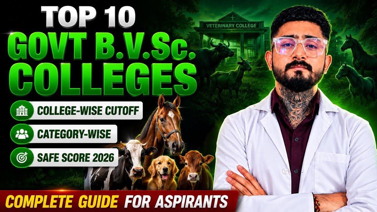 TOP 10 GOVT BVSc COLLEGES EXPECTED CUTOFF 2026 🔥 | TOP 10 Government Veterinary Colleges in India