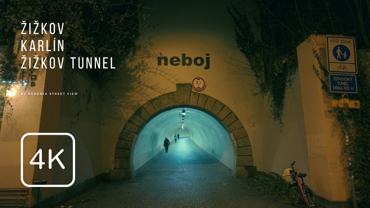 Discovering Žižkov, Karlín and Unique Žižkov Tunnel | Prague 4K
