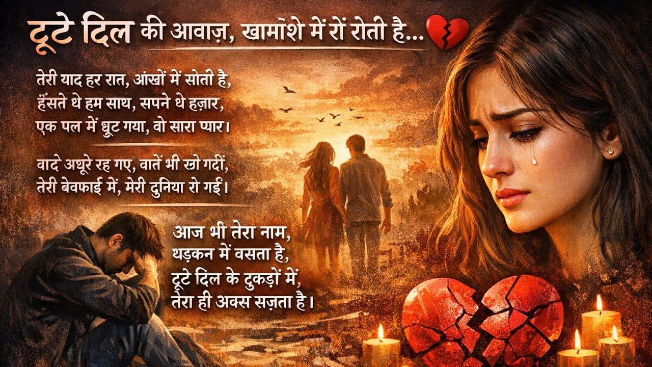 टूटे दिल की आवाज़, खामोशे में रों रोती है...तेरी याद हर रात, आंखों में सोती है, हँसते थे हम  #tsong 