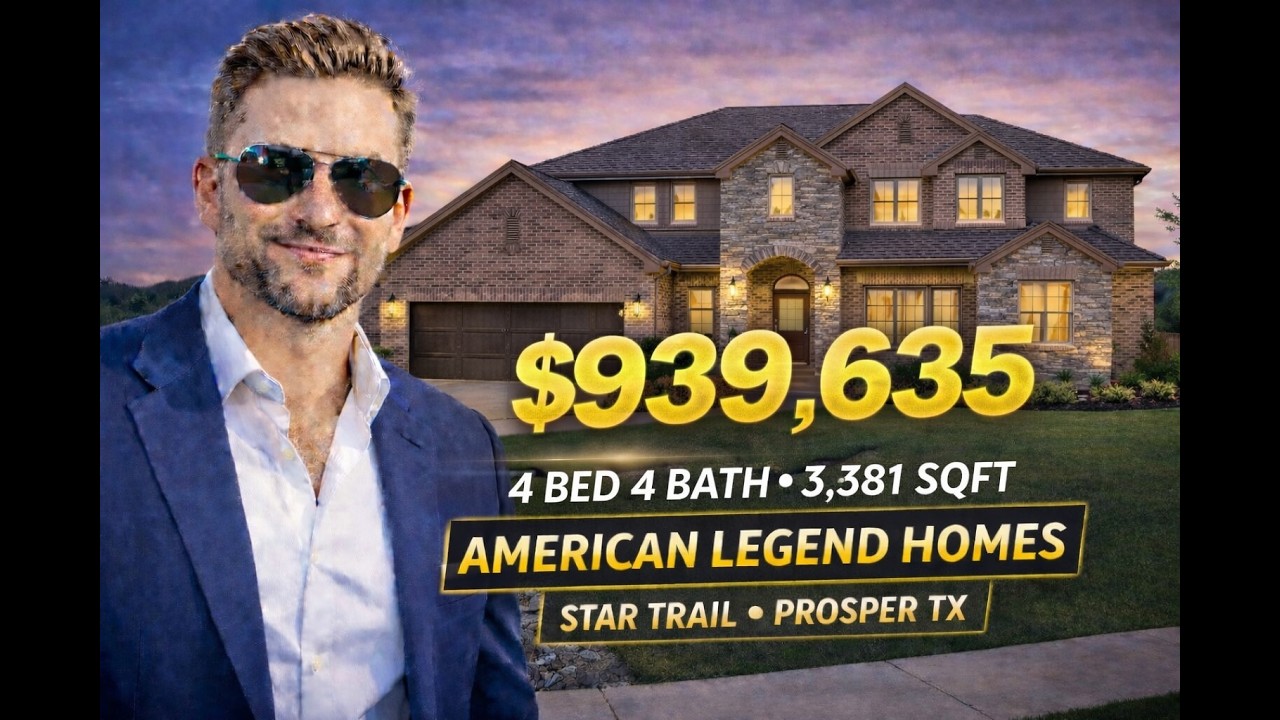 $939,635 Home in Star Trail Prosper TX | 4 Bed 4 Bath | 3,381 Sqft | Luxury 2-Story Tour