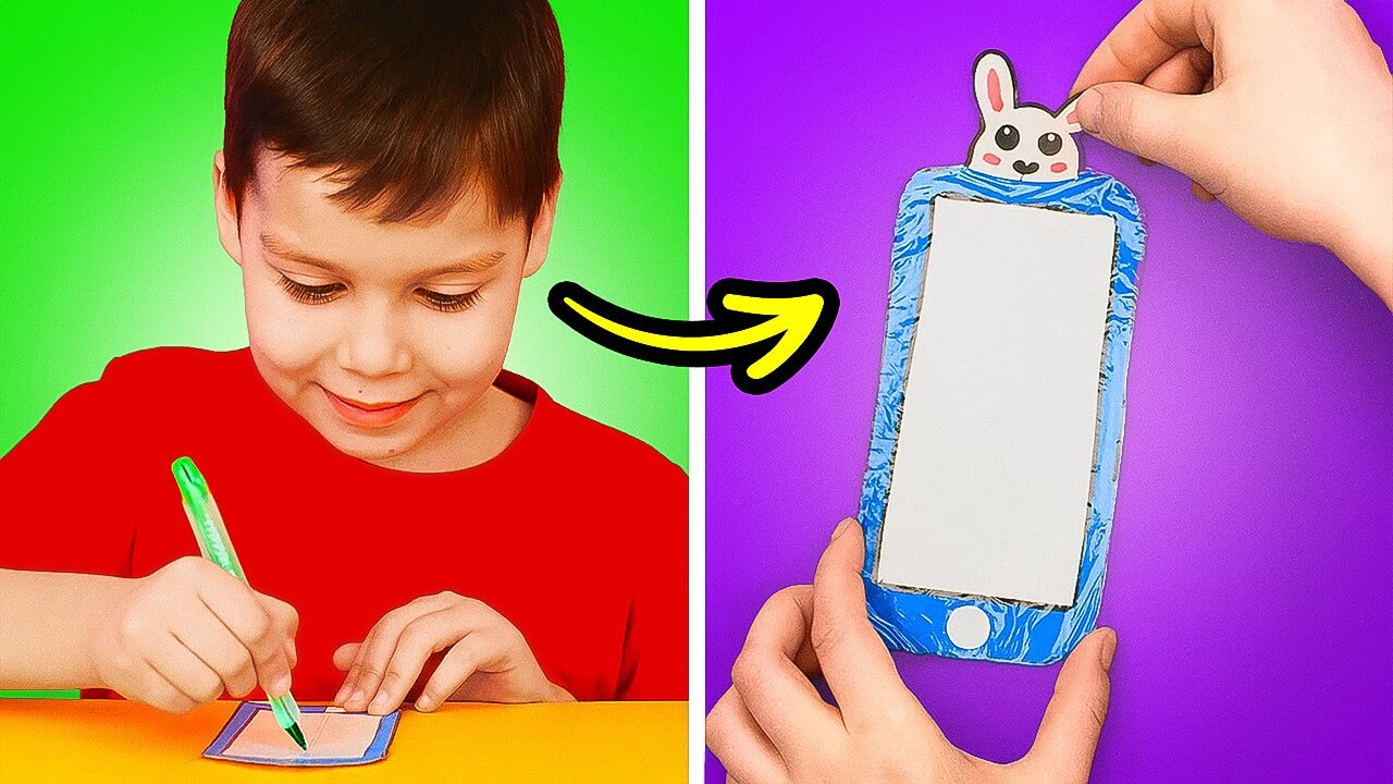 📱 Yay! 😄 Mommy Made Me A Colorful Paper Phone To Play With! 🎨