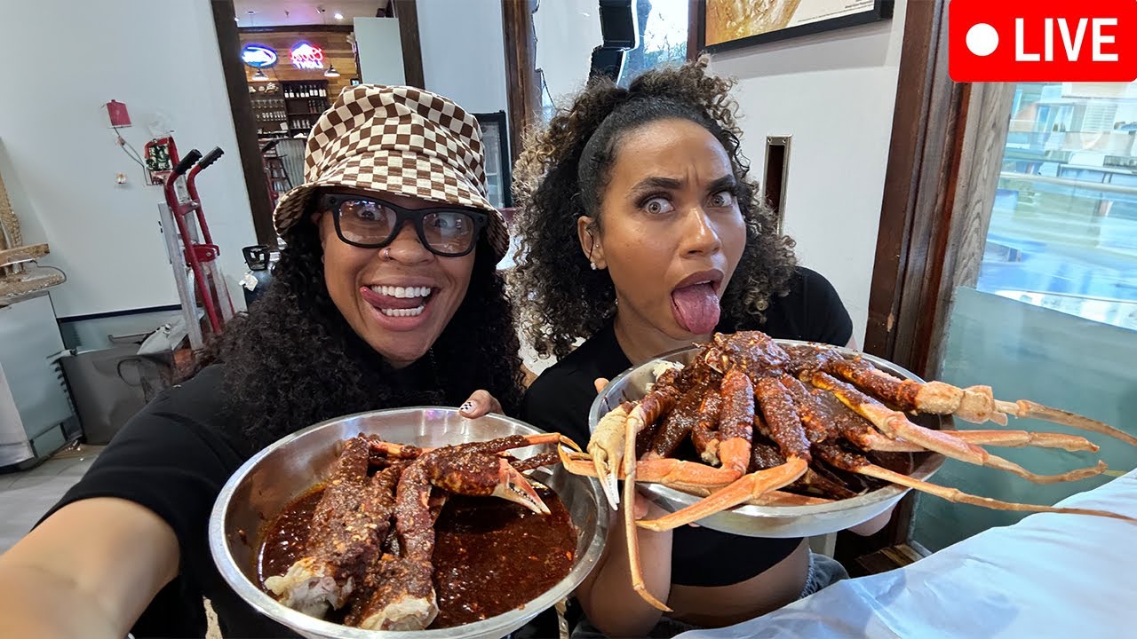 Ezee and Natalie Spicy Crab Leg Mukbang #LIVE