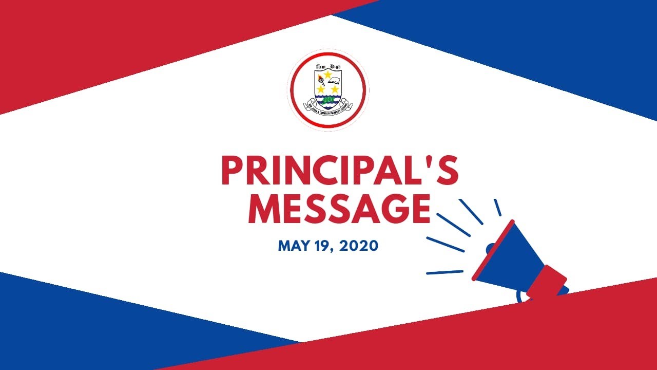 Principals Message May 19th 2020