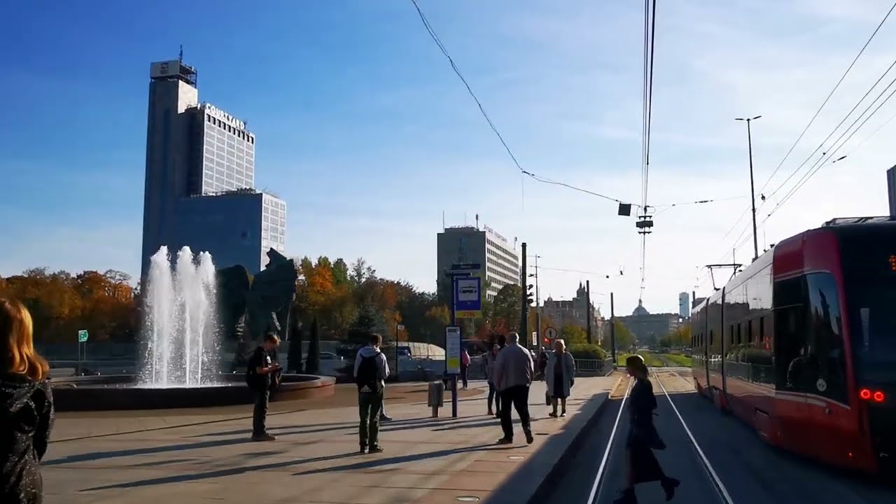 Straßenbahn Mitfahrt Krakau Katowice Polen 17.10.22 HD