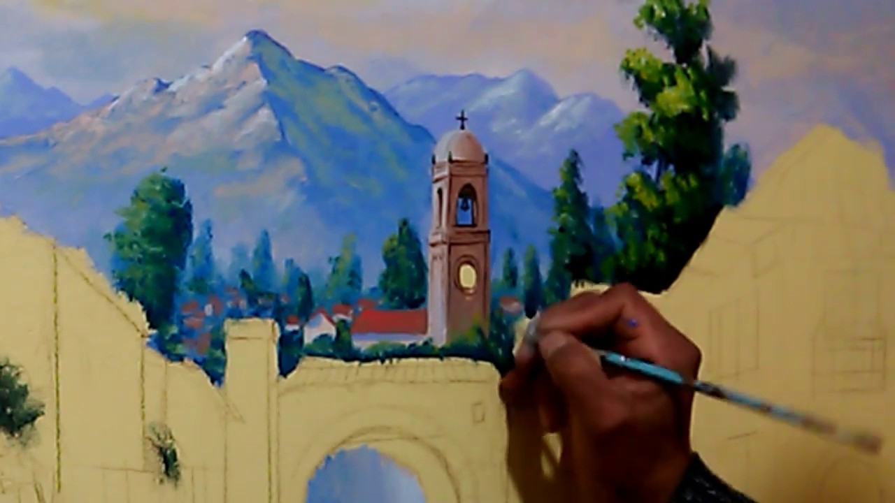 #27.Como pintar PUEBLO . primera parte . FÁCIL