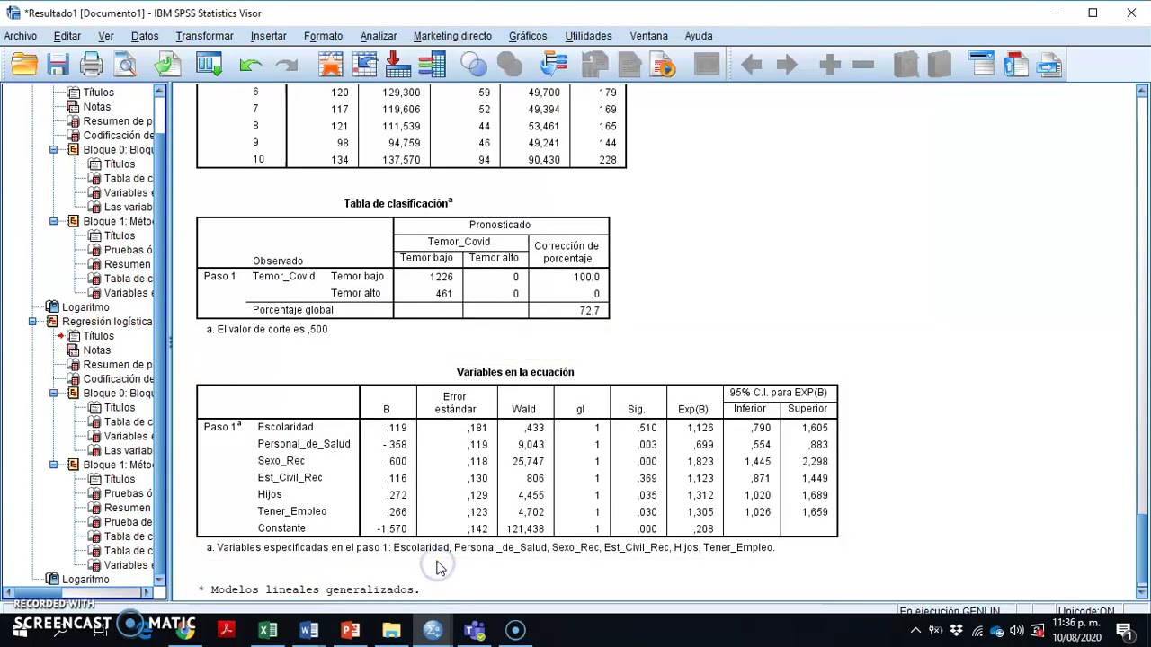 Ruta para calcular RP crudos y ajustados en SPSS