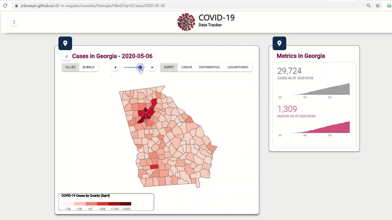 Visualizing COVID-19 with Maps using D3.js  V2