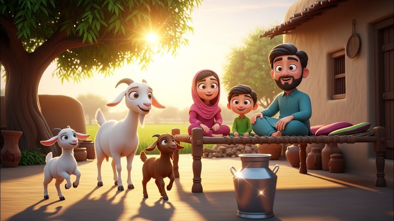 Dehaat ki Ronaq — Hamari Pyari Bakri aur Us ke Bachay 🐐| Hindi Animated Cartoon| Bedtime Stories