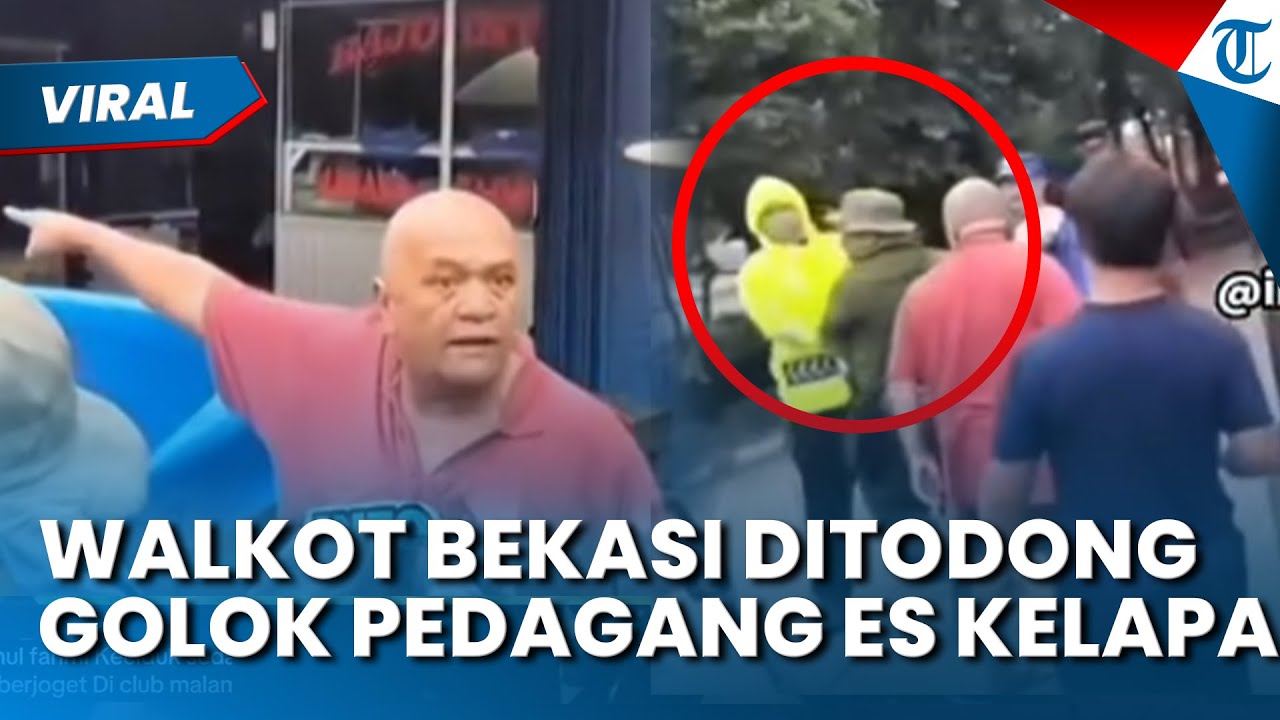 MENCEKAM! WALI KOTA BEKASI Ditodong Golok, Pedagang Es Kelapa Ngamuk saat Penertiban PKL