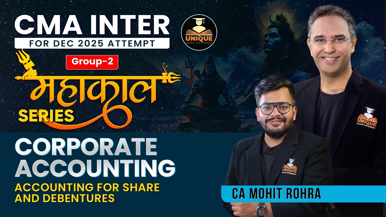 ACCOUNTING FOR SHARES & DEBENTURES (ONE SHOT) | CORPORATE ACCOUNTING | CMA INTER DEC 25 & JUN 26
