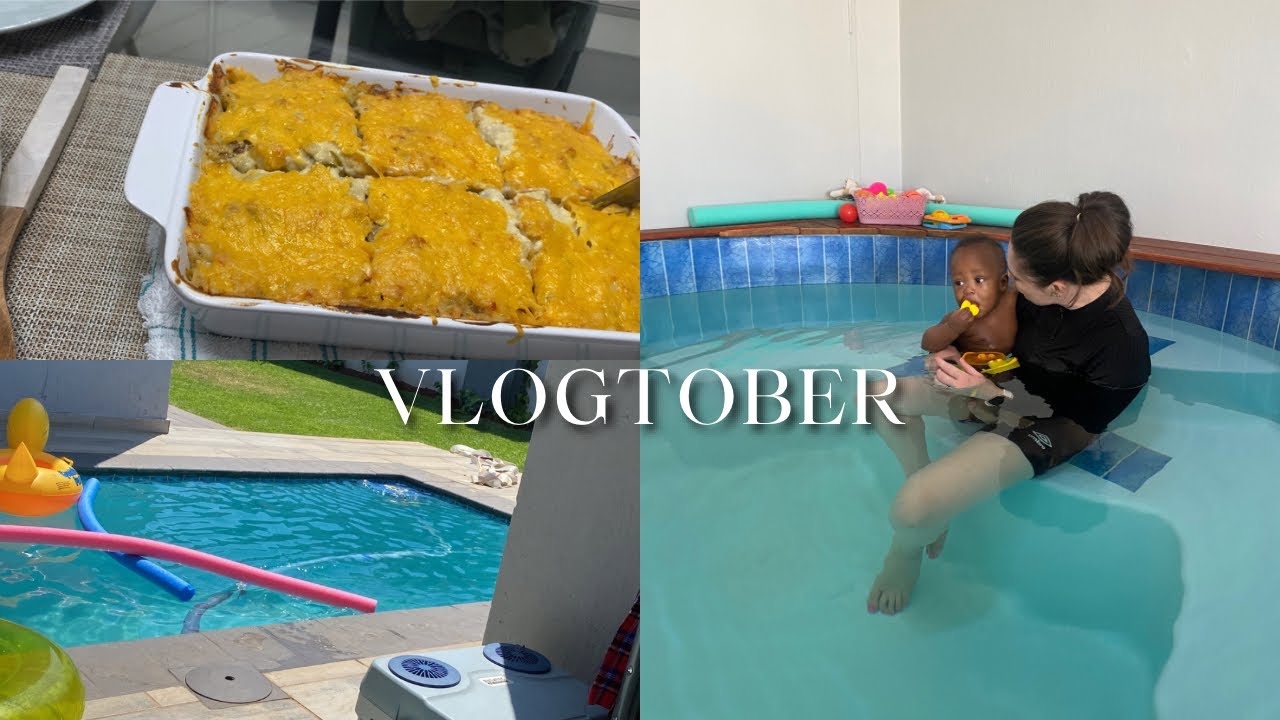 VLOGTOBER: Episode 1-4| cook dinner with me | its a pool party| Kabo’s first baby swim spa