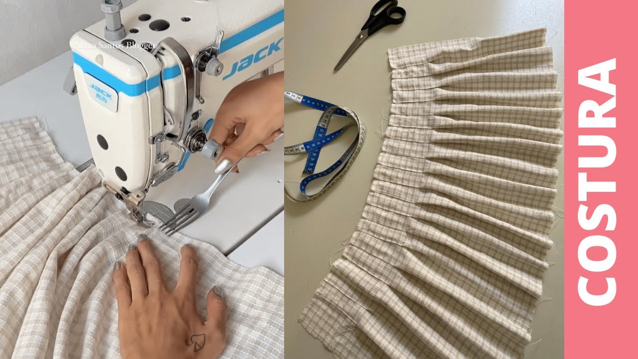 Saia de pregas com garfo Alana Santos Blogger