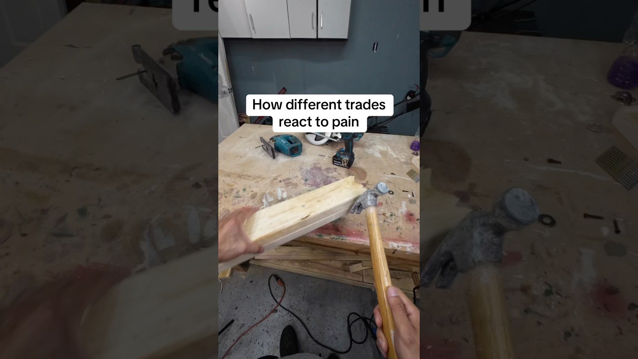 Trades vs Pain 😂 #tooltips #contractors #constructionfails #electricianlife #sparky