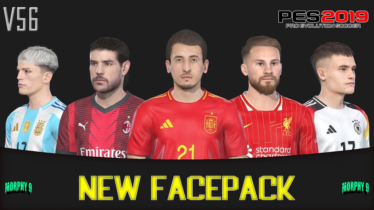 PES 2019 | NEW FACEPACK V56 CPK & SIDER VERSION | FACE MIXED
