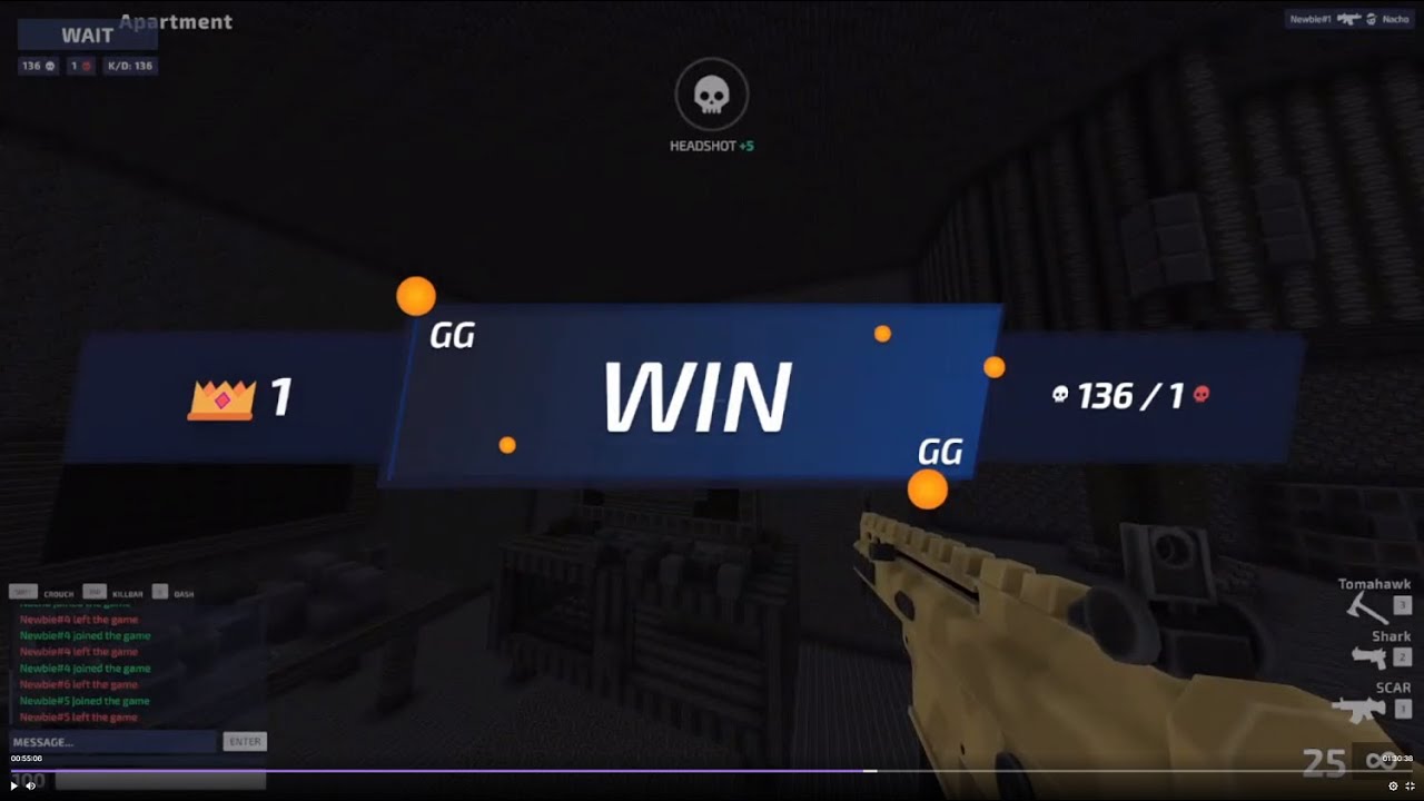 Getting 136 kills in Physics (Kirka.io)