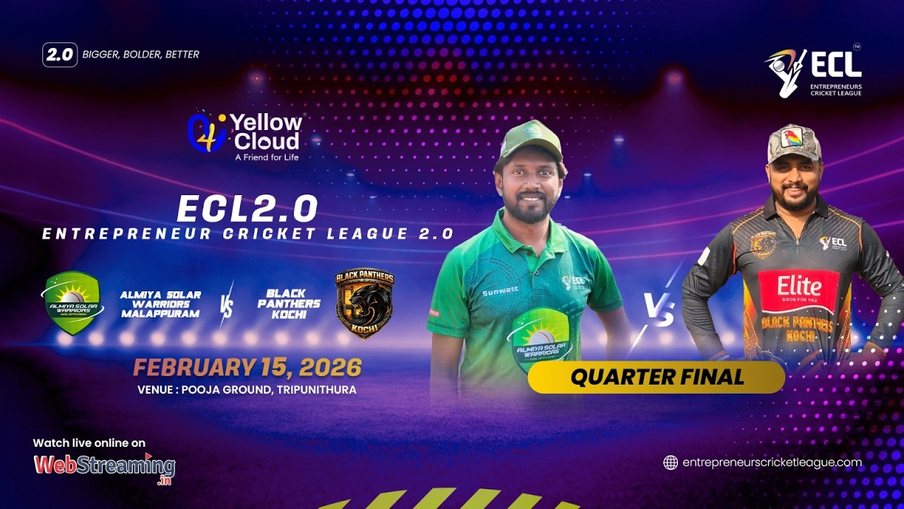 ALMIYA SOLAR WARRIORS VS BLACK PANTHERS KOCHI ||Yellow Cloud Presents Entrepreneurs CricketLeague2.0
