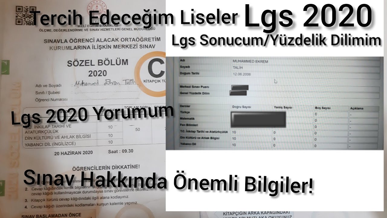 Lgs 2020 Merak Edilenler/Yüzdeliğim,Puanım,Tercih Edeceğim Liseler,Tercih Zamanı?
