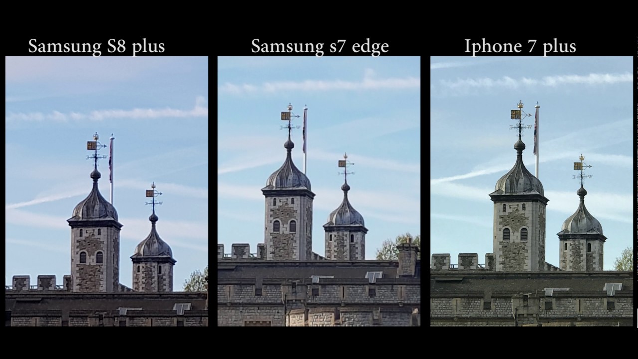 Camera test Samsung Galaxy s8 plus vs Samsung Galaxy s7 edge vs IPhone 7 Plus featuring London.