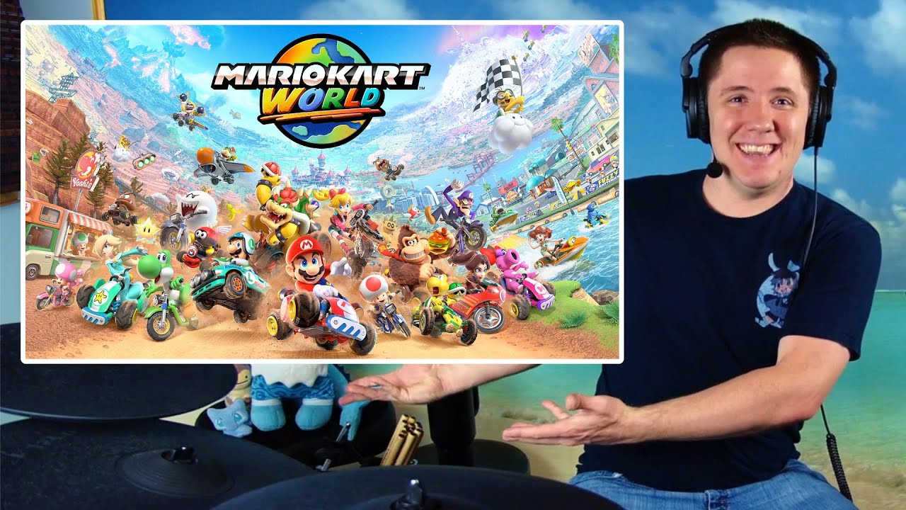 Mario Kart World Main Theme On Drums!