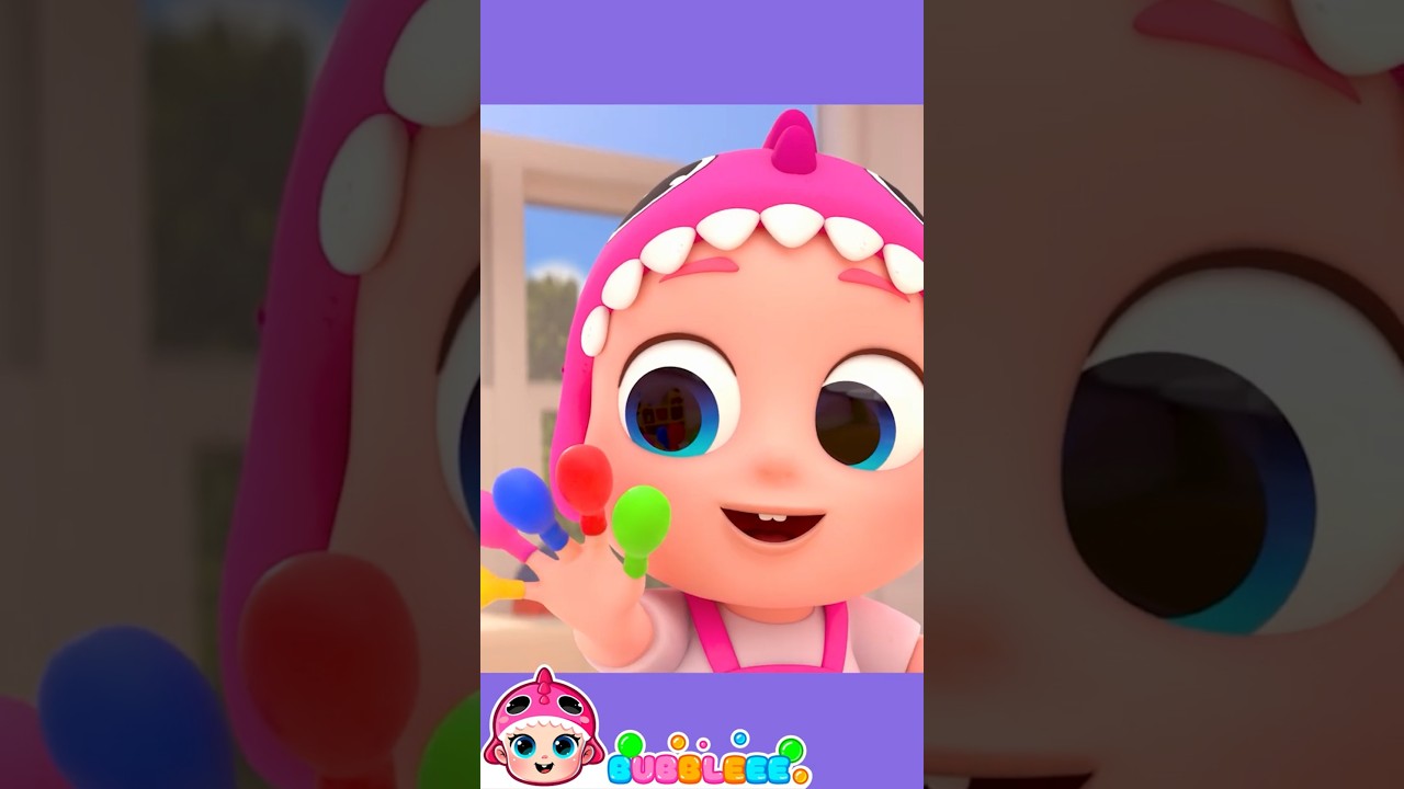 Fam&iacute;lia dos Dedos com Animais Coloridos 🦕🐑🐵 | Bubbleee Can&ccedil;&otilde;es Infantis