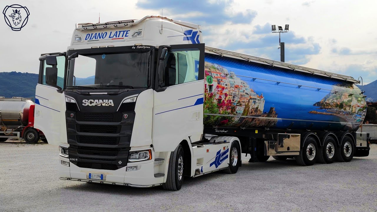 4k - Scania Truck V8 530S (4x2) Diano Latte + Trailer + Interior (Costiera Design)