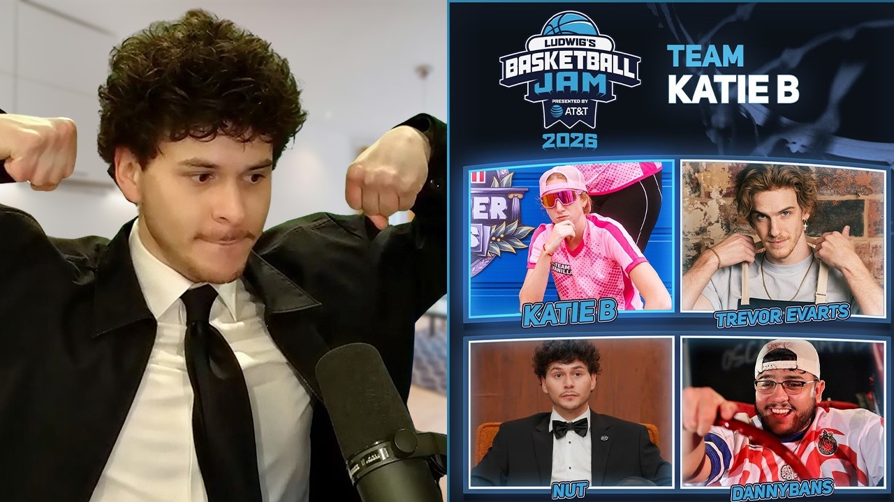 Nut reacts to getting drafted by Katie B in Ludwig's Basketball event