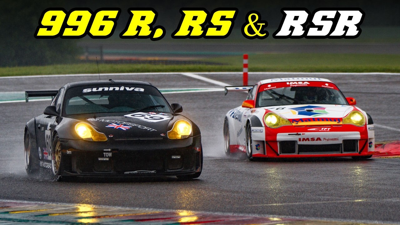 Porsche 996 GT3-R, RS & RSR | Great Boxer-6 Downshifts & Exhaust sounds