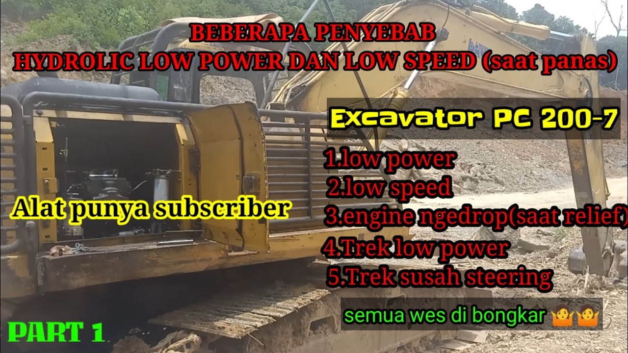 Penyebab hydraulik low power dan low speed PC 200-7.@Belajarmekanikpemula
