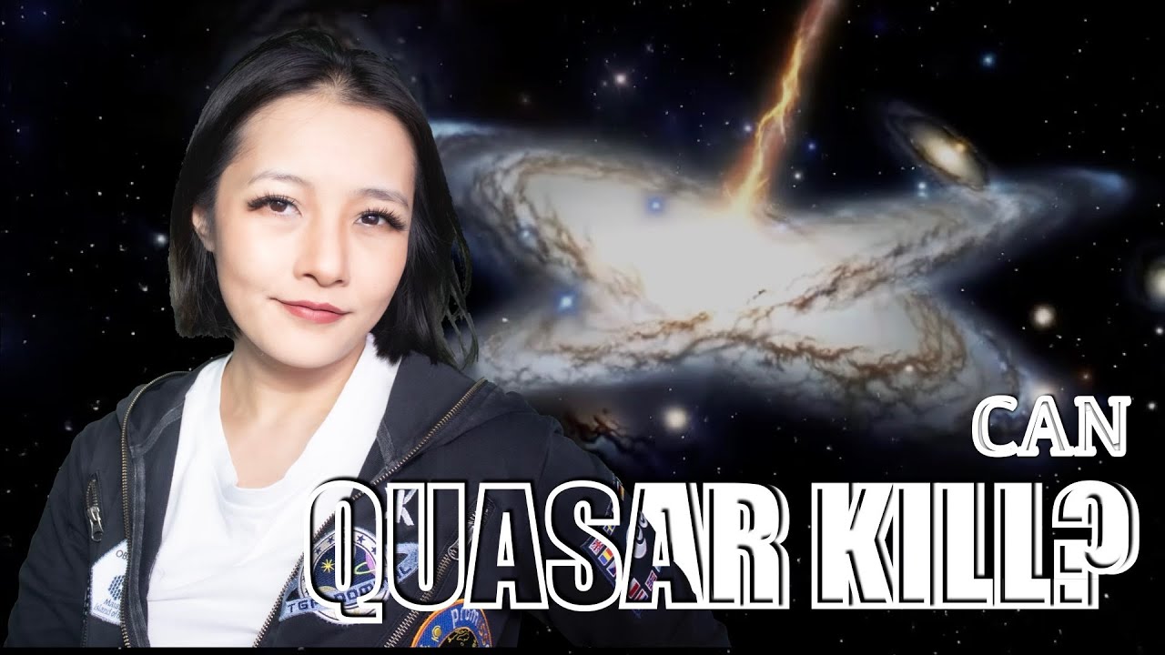 Far away galaxy merger reveals the destructive power of a Quasar