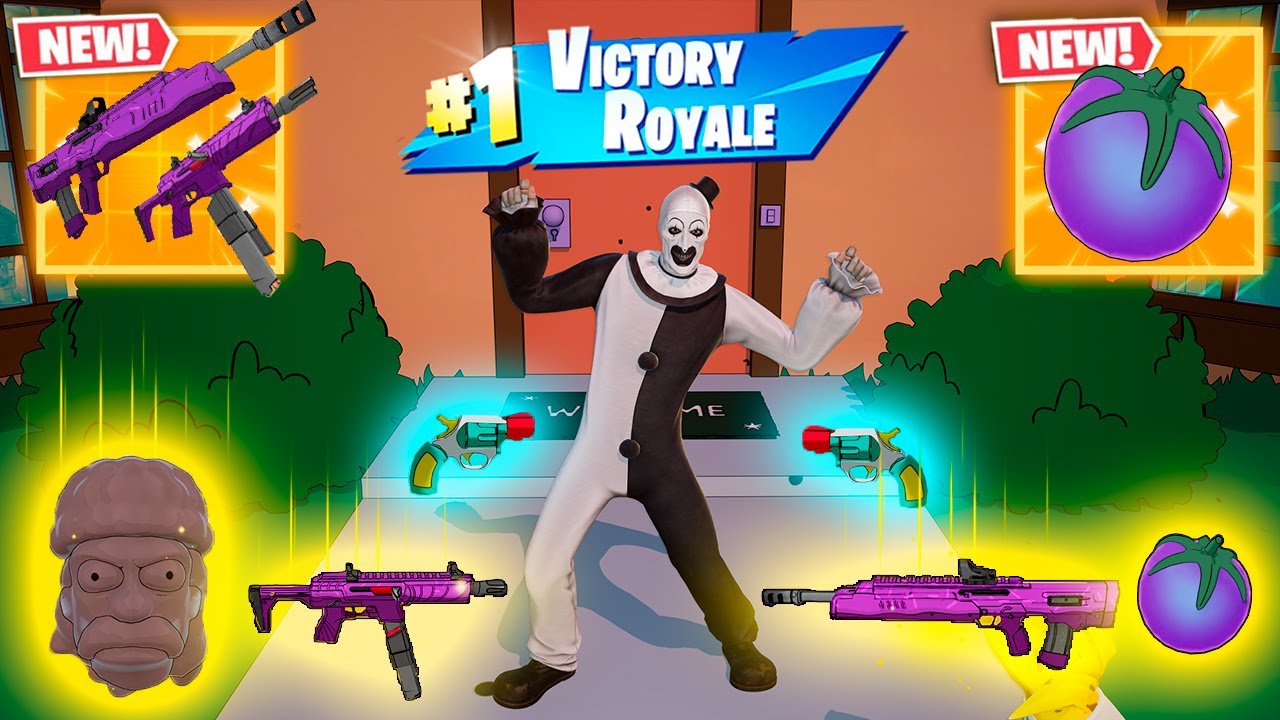 ART THE CLOWN vs NEW MYTHIC'S CHALLENGE (NEW!! Fortnite Chapter 6 The Simpsons)