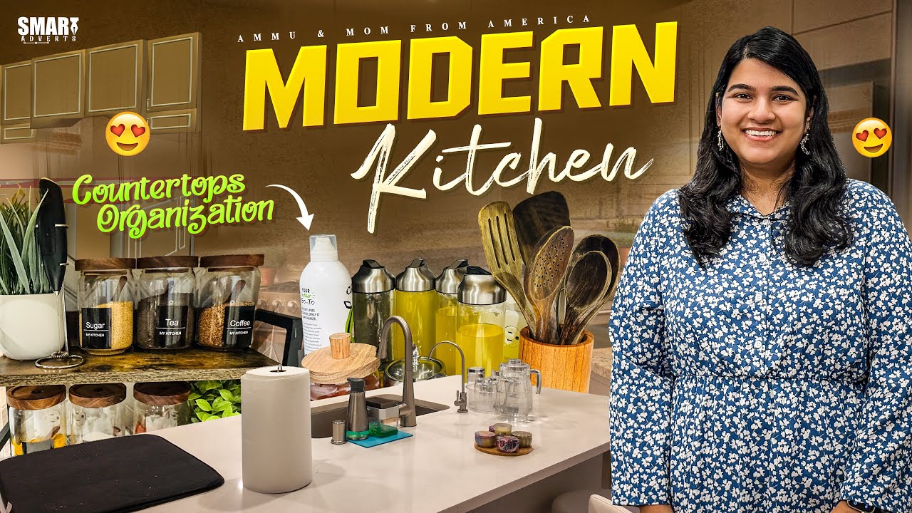 Modern Kitchen Countertops Organization | Simple & Functional Setup Ideas 2025 #teluguvlogsfromusa 