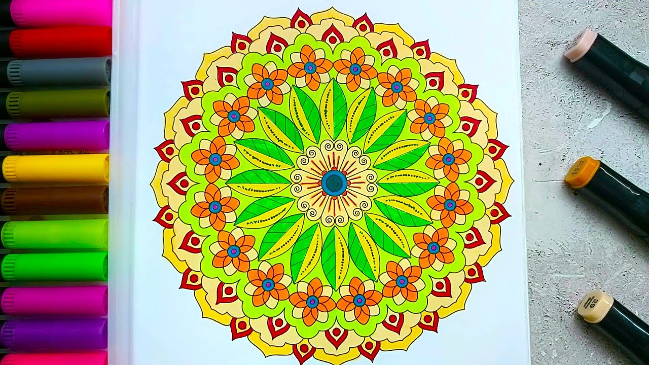 Relaxing Mandala Coloring Book ASMR 📖: Rainbow Waves of Serenity 🌊  #56