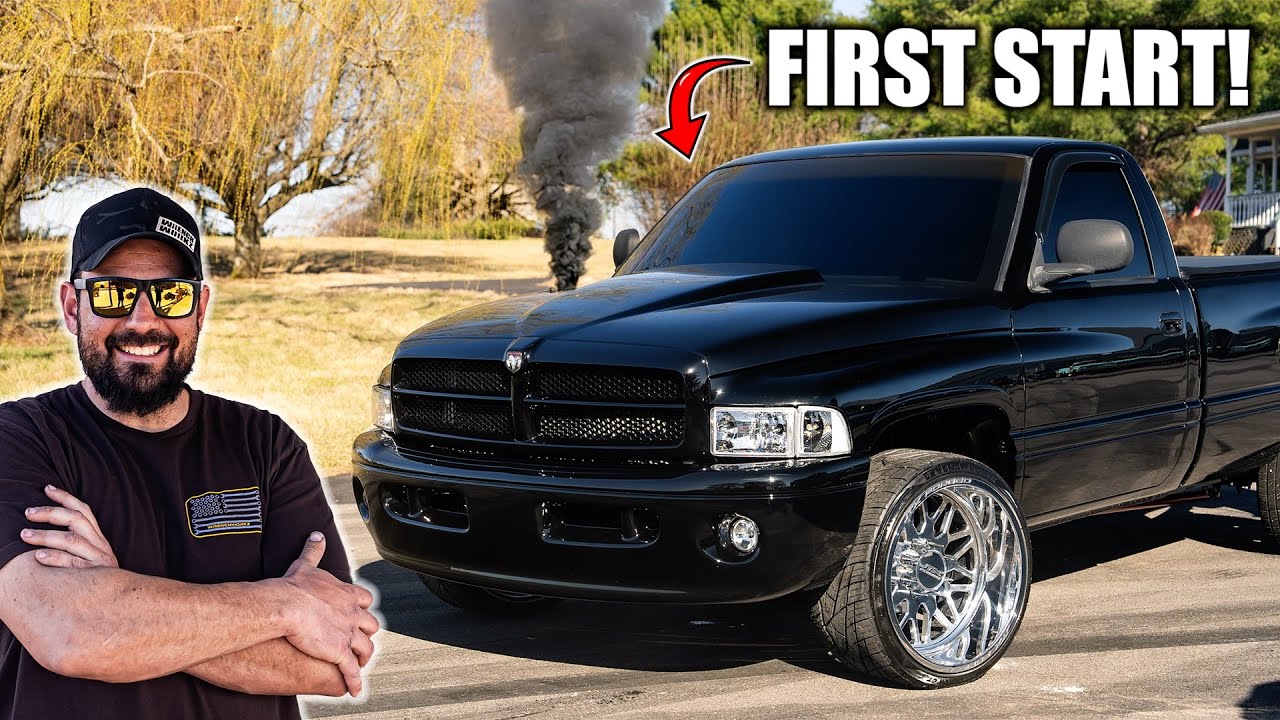 Building The ROWDIEST 2nd Gen Cummins in 35 Minutes!! Bare Frame to FULL Truck!